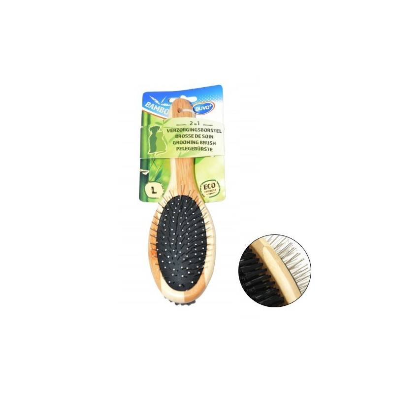 Duvo-Bamboo-Cepillo-Doble-Perros-salud-maxmascota