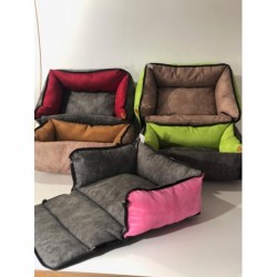 Cama Para Perros Roja y Gris 2