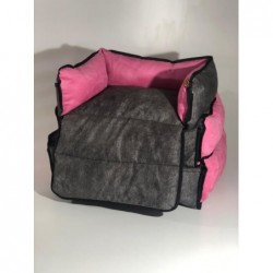 Cama Para Perros Razas Rosa y Gris